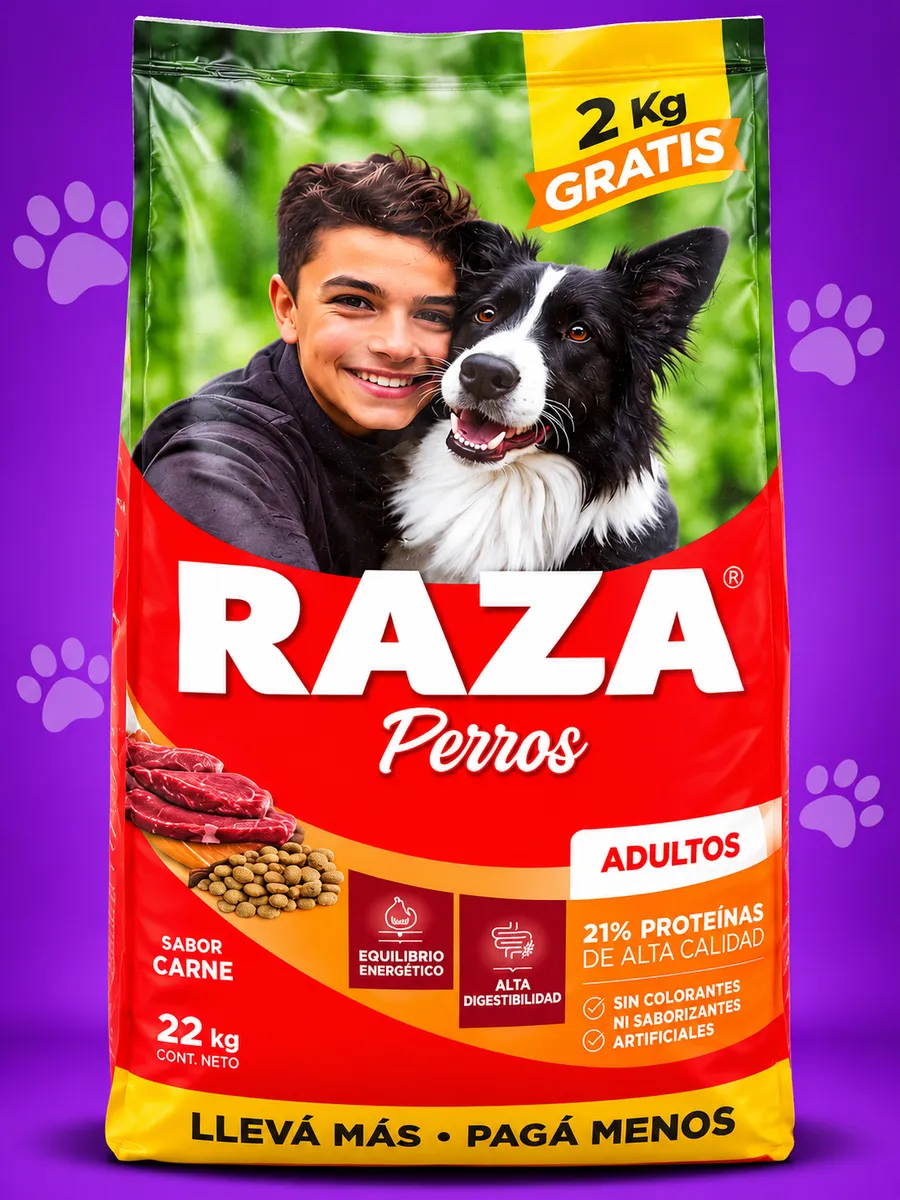 Alimento para perros adultos Raza. ($2.400) | Moraca Pet Shop